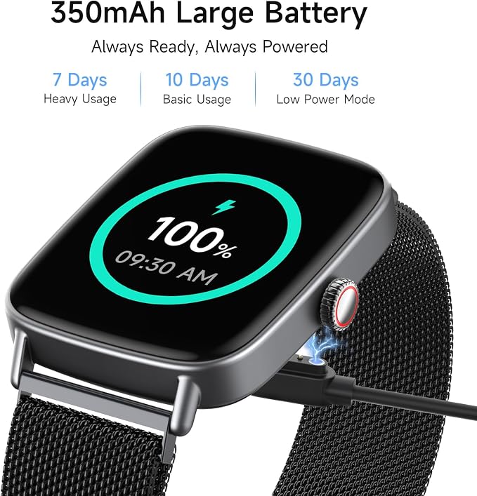 Smart Watch for Women, 1.85" HD Smartwatch Compatible iPhone/Samsung/Android (Answer/Make Calls), 100+ Sport Modes Fitness Tracker with Heart Rate/Sleep/SpO2 Monitor, IP68 Waterproof, Metal Band