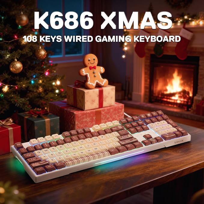 Redragon K668 108-Key Hot-Swap Wired RGB Gaming Keyboard, Extra 4 Hotkeys | Dedicated Shortcut Keys for Mute, Calc & Desktop, Cushioned Noise Dampening for Creamy Thocky Sound, Swap-Ready, PRO Software