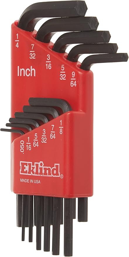 EKLIND 10111 Hex-L Key allen wrench - 11pc set SAE Inch Sizes .050-1/4 Short series
