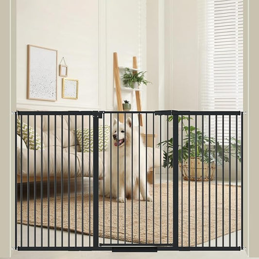 40.55" Tall, 61.61-69.48 Inch Wide, 1.37" Ultra Narrow Spacing Dog Pet Baby Gate Indoor for Doorway Hallway, Pressure Mounted 62 63 64 65 66 67 68 69 Inches Wide Black