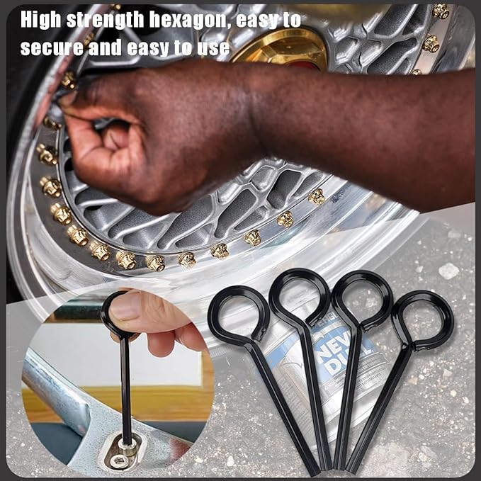 10 Pack 5/32 inch Standard Hex Dogging Key with Full Loop, Black Hex Dogging Key, Allen Key Sets Wrench Fit on Keychain Push Bar Panic Exit Device Key, Solid Metal