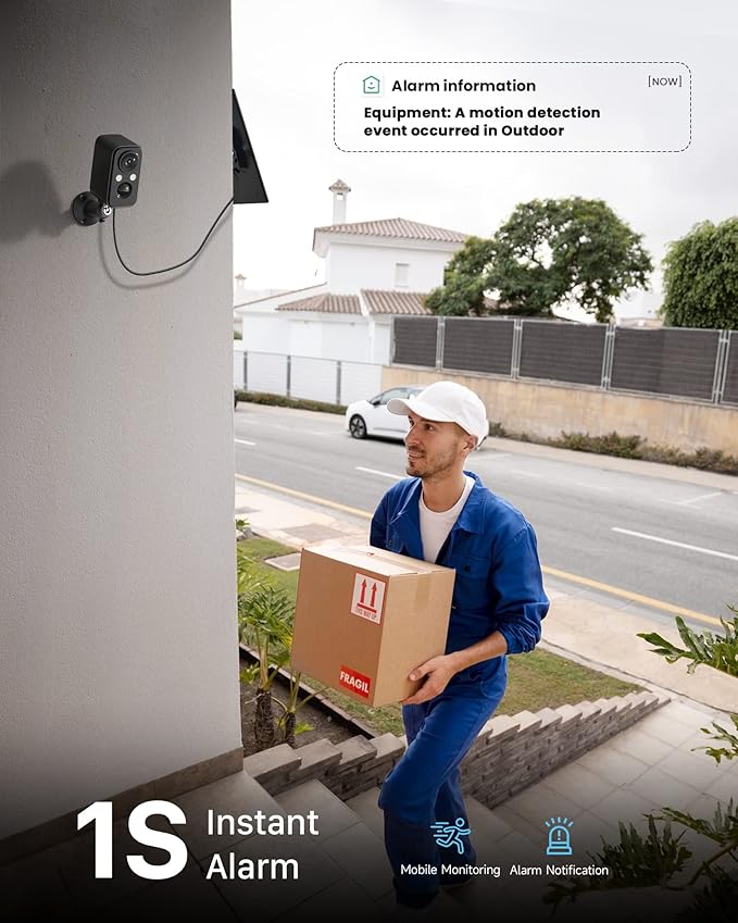 Security Cameras Wireless Outdoor, Flood Light Solar Cameras for Home Security, Home Camera with Color Night Vision, PIR Human Detection, 2-Way Talk, IP66 Waterproof, SD Card/Cloud Storage