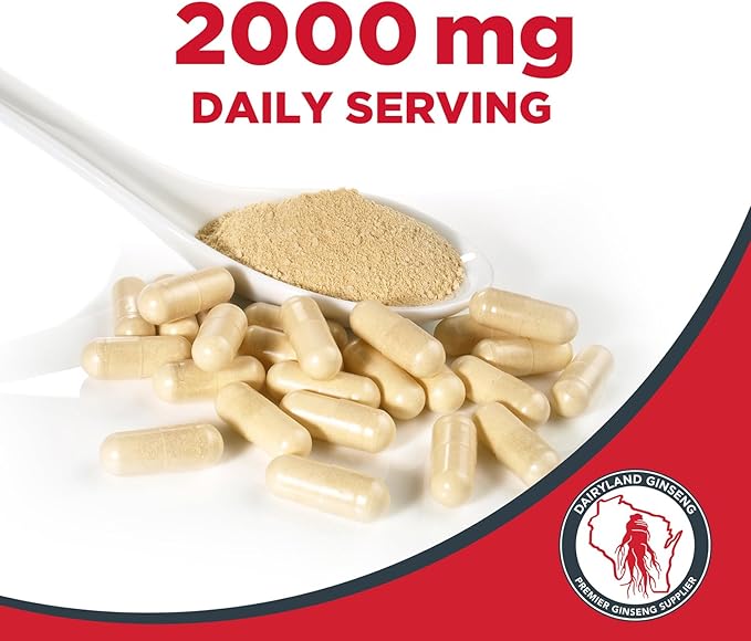 Dairyland American Ginseng Slices 16 oz and Capsules 150 ct Pack of Wisconsin Ginseng – Direct from Farmer to Consumer 西洋参