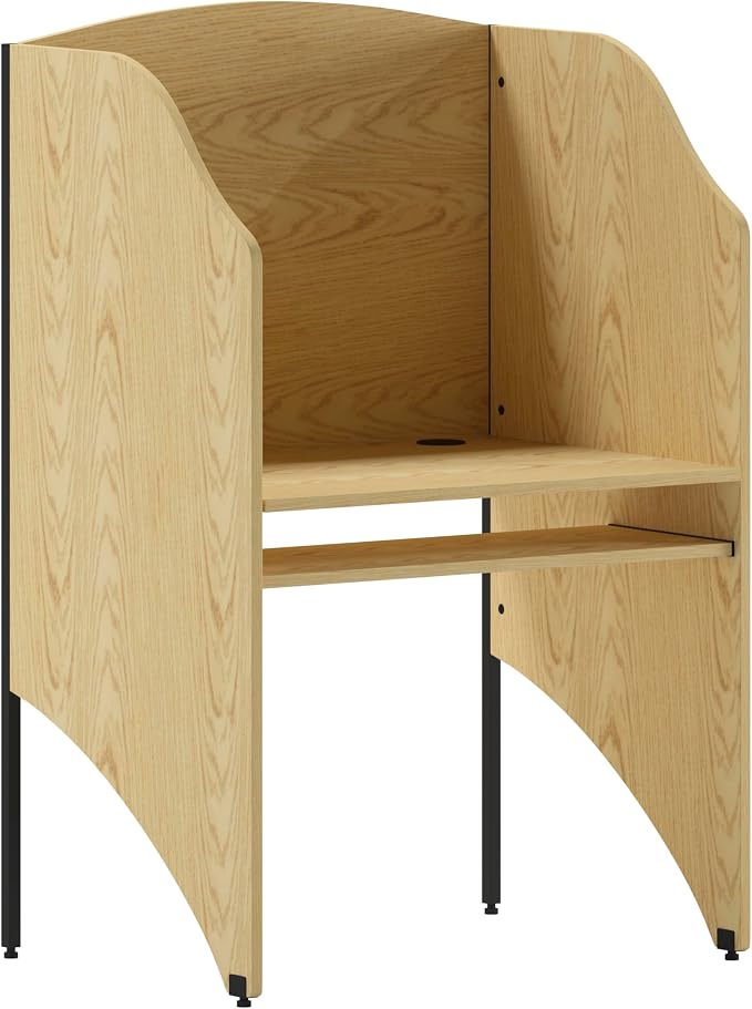 Flash Furniture Kevin Starter Study Carrel in Oak Finish