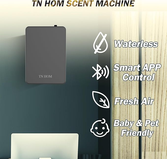 Smart Bluetooth Scent Air Machine for Home, Cold Air Technology Waterless Essential Oil Diffuser 500ML, Scent Cover Up to 1,450 Sq. Ft - Aromatherapy Fragrance for Large Room, Office, Hotel