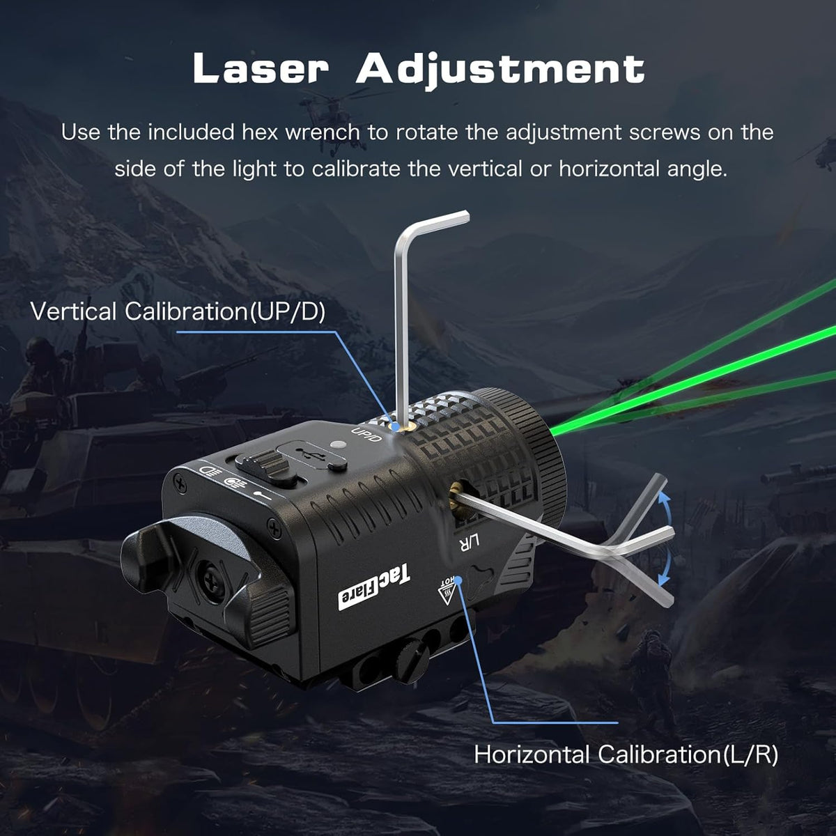 Skiennix Laser Light Combo - 1200 Lumens Tactical Blue Laser Flashlight for Pistol Picatinny Rail | USB-C Rechargeable
