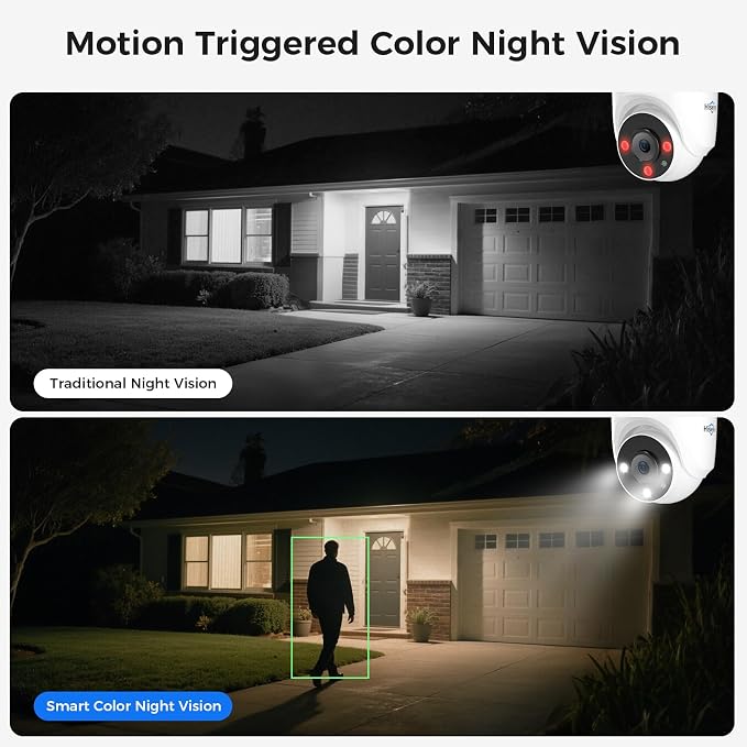 Hiseeu 12 Channel Wired Security Camera System with Smart Dual Light | Audio,Person/Vehicle Detection,121��Wide View,5MP DVR,12PCS 5MP IP67 Outdoor CCTV Cameras,3TB HDD for 24/7 Surveillance