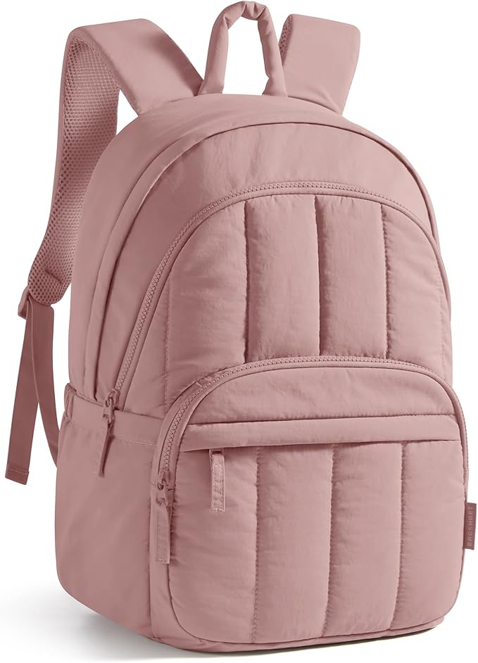 BAGSMART College Laptop Backpack,Cute Travel Backpack for Women,Quilted Computer Bookbag