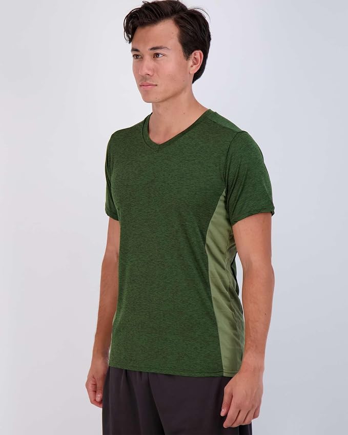 5 Pack Men's Dry Fit V Neck Gym Workout T Shirts Athletic Moisture Wicking | Cooling, Quick Dry, Breathable, Short Sleeve, Exercise, Cycling, Sports, Outdoor, Fitness, Golf, Crossfit, Hiking, Tennis