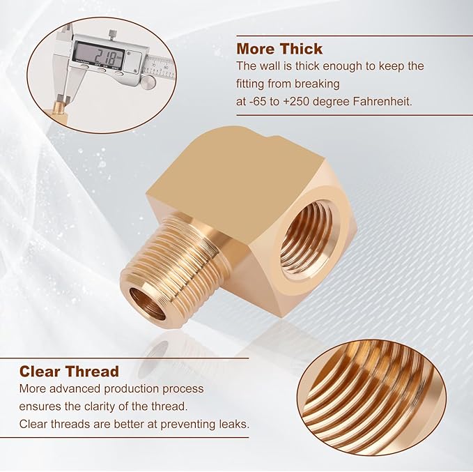 5pcs 1/8??Brass Fittings 90 Degree Barstock Street Elbow 1/8" NPT Male Pipe to 1/8" NPT Female Pipe Elbow Forged Brass Pipe Fittings