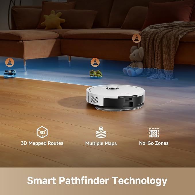 dreame D20 Air Plus Robot Vacuum and Mop, 20,000Pa Powerful Suction | 120-Day Self-Emptying with 4L Dust Bag, Anti-Tangling Tech, Edge-to-Corner Cleaning, Deep Carpet Cleaning, 360° Navigation