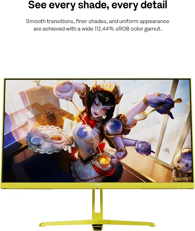 Pixio PX248 Wave Yellow 24 inch 200Hz Refresh Rate FHD 1080p Resolution Fast IPS Panel 1ms GTG Response Time Built-in Speakers Gaming Monitor with Adaptive Sync
