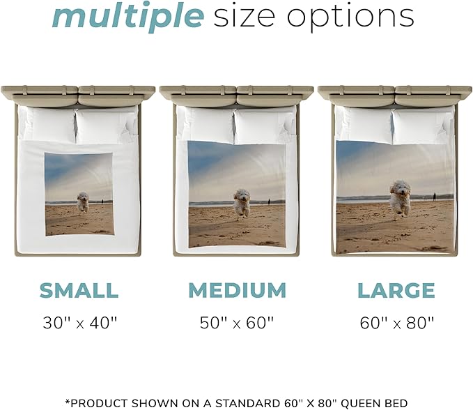 Prints Next Day – Custom 30" x 40" Plush Pet Lightweight Blanket with Photo Upload - Gift for Dog or Cat Owners - Personalized Couch Throw - Printed in America