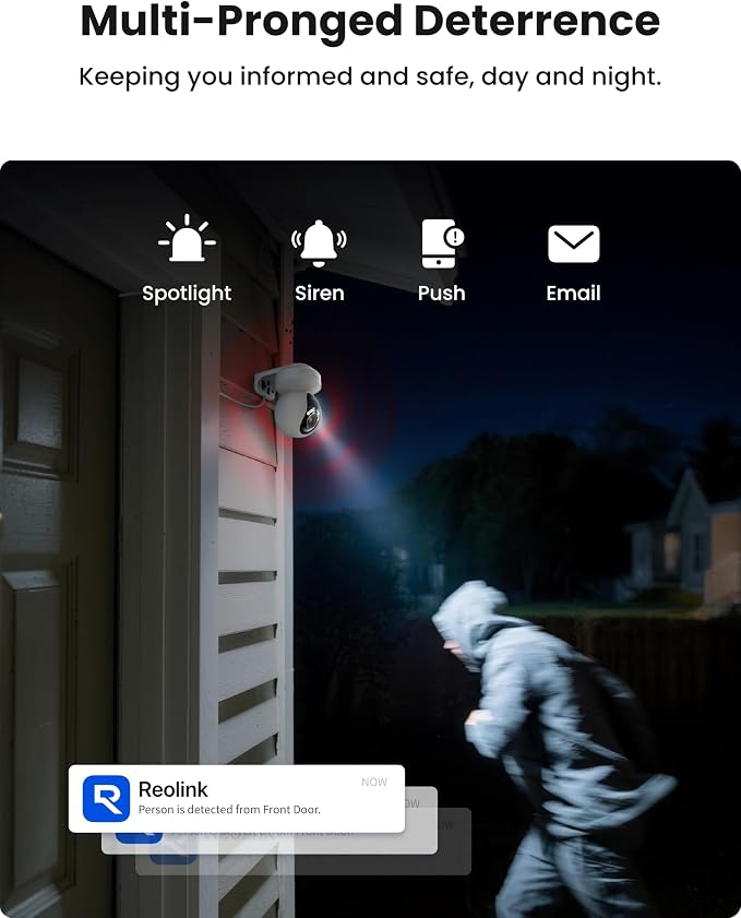 REOLINK E1 Outdoor Pro 4K PTZ Outdoor Security Camera WiFi Plug-in Power | No Subscription Local Storage, Dual-Band Wi-Fi 6, 3X Optical Zoom, Auto Tracking, Smart AI Detection, Color Night Vision