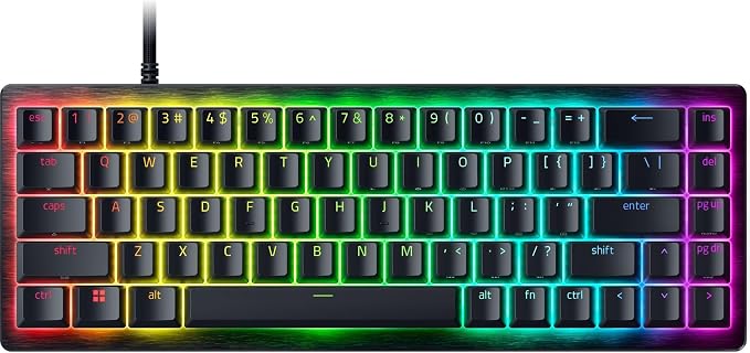 Razer Huntsman V3 HE Magnetic Mini 65% 8KHz Wired Gaming Keyboard | Hall Effect Magnetic Switches, 8000 Hz Polling, Razer Snap Flex,Razer Snap Tap, Rapid Trigger, Adjustable Actuation