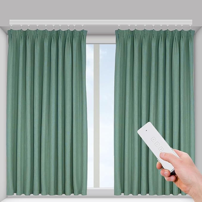 Electric Curtain Track, Retractable Motorized Curtains Rod For 2.2-4.2m/7-13.78ft, Automatic Curtain Opener Smart/Manual Control, Smart Curtains System for I-Rrail and U-Rail (For 7-13.78ft)