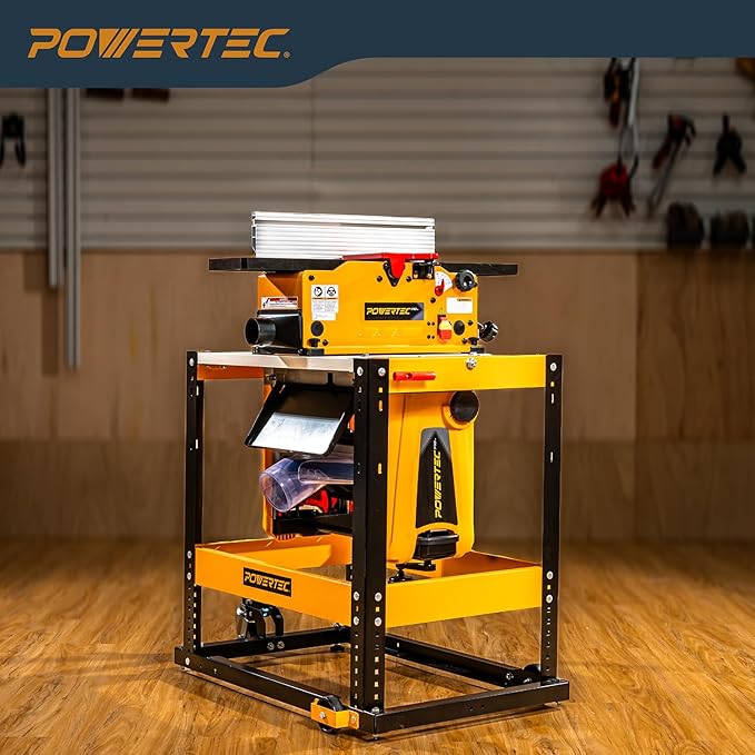 POWERTEC Flip Top Tool Stand with Caster Wheels - Mobile Workbench with 300lb Capacity, for Benchtop Power Tools, Heavy Duty (UT1012), Alloy Steel
