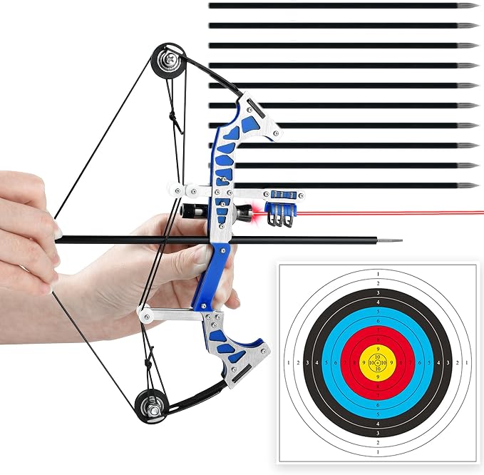 Archery Bow Set Left and Right Hand Compound Bow Hunting Bow Metal Material Catapult RH/LH for Practice Archery