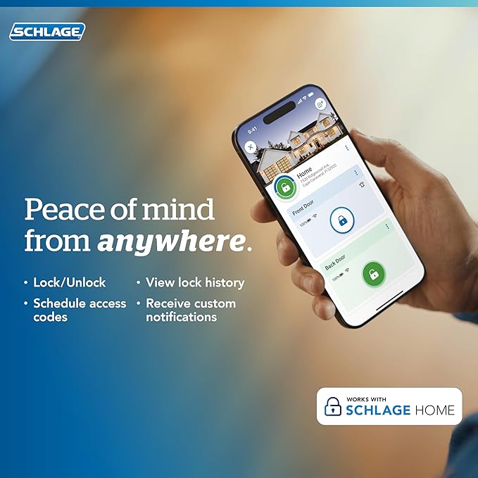 Schlage Encode Smart Wi-Fi Lock with Lever Handle, Touchscreen Keypad, Keyless Entry Door Lock, App Control, Alexa, Google Home and Airbnb Compatible, Satin Nickel, FE789WB CEN 619 LAT