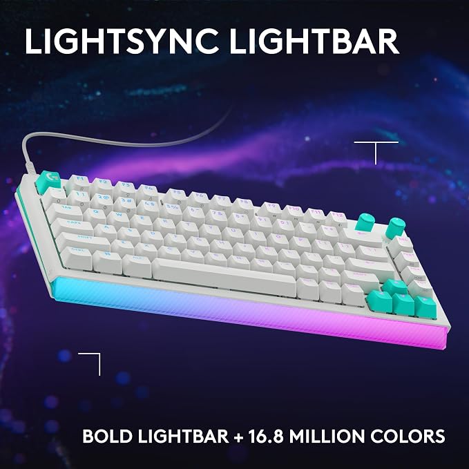 Logitech G512 X 75 TMR + Linear Switch Mechanical Gaming Keyboard - White | Hot-Swappable 9x TMR Rapid Trigger + Linear Mechanical Switches, Gasket, PBT Keycaps, <8K, LIGHTSYNC RGB, for PC & Mac