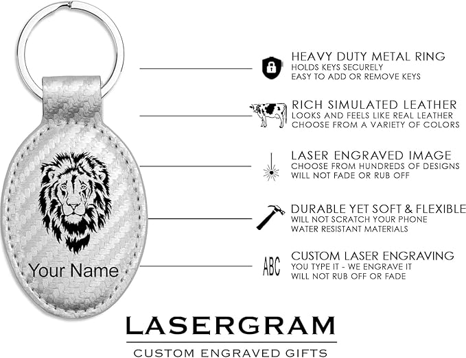LaserGram Oval Keychain, Disc Golf, Personalized Engraving Included