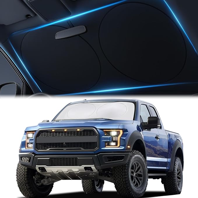 Magnelex Car Windshield Sunshade | Innovative No-Light-Pass Technology for Maximum Protection | Foldable Sun Shade Keeps Your Vehicle Cool | Fit for Cars, Trucks, and SUVs | X-Large (65.7 x 36.4 in)