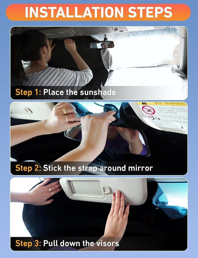 EcoNour Windshield Sunshade Compatible for Audi Q4 e-tron, Sportback 2022-2024 2025 2026, Sun Visor for Front Windshield & Window Sun Shade Cover, UV Heat Blocker & Protector, Car Accessories