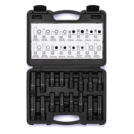 MIXPOWER 16-Piece Locking Lug Nut Master Key Set of Spline Star and Hex Style Keys, Wheel Lock Removal Kit, Thin-Walled and Long Lug Keys to Prevent Damage to Wheels Double-Hex Heads