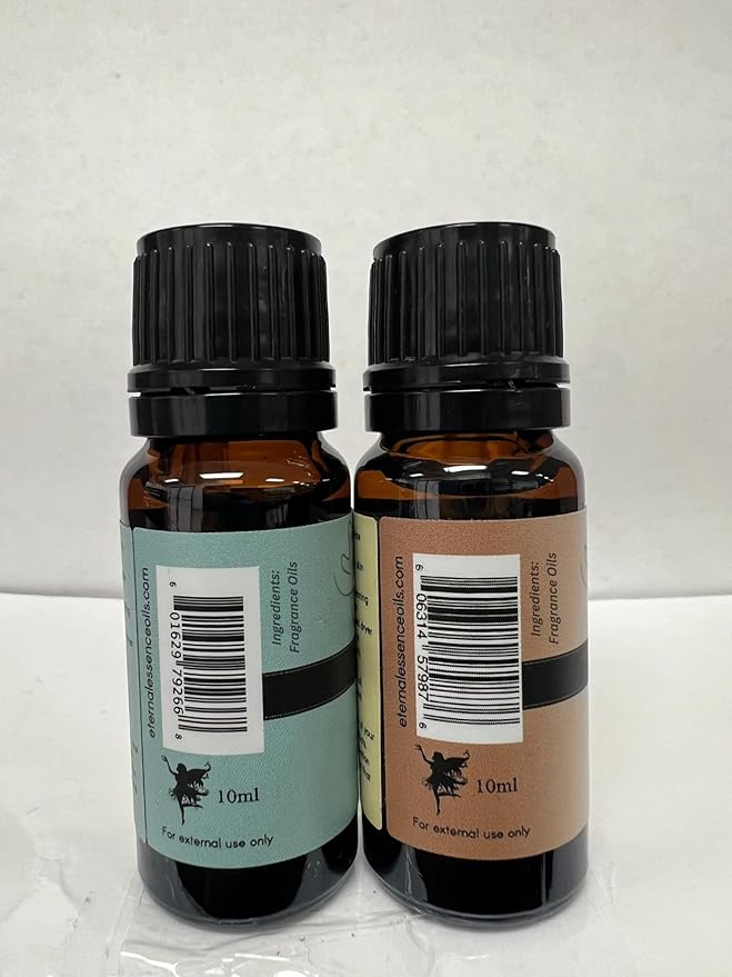 Eternal Essence Oils 2 Pack 10ml Premium Fragrance Oil - White Musk & White Sand - for Candle, Soap Making, Aromatherapy, Diffusers, Home Care, & Humidifiers