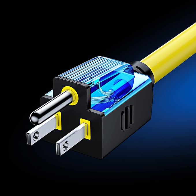 Maximm 15 Ft Yellow Extension Cord, Heavy Duty 16 AWG, ETL Listed for Workshop & Outdoor Use