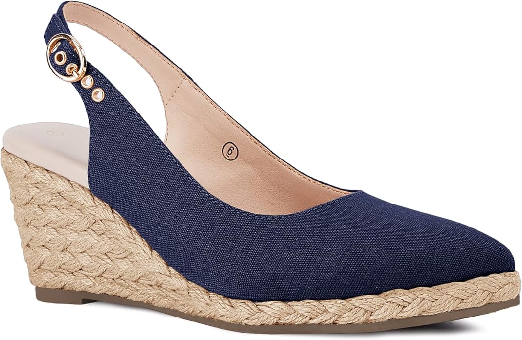 Juliet Holy Womens Wedge Sandals Espadrilles Closed Toe Slingback Buckle Strap Comfortable Casual Summer Wedges Shoes