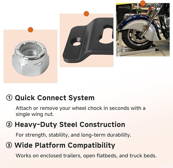 TK-3000 Trailer-Stop Adapter Kit, Compatible with Condor Pit-Stop/Trailer-Stop Wheel Chocks, Quick-Connect Floor Mount Bracket for PS-1500, CHCK-1500, 910-331, Heavy-Duty Steel Base