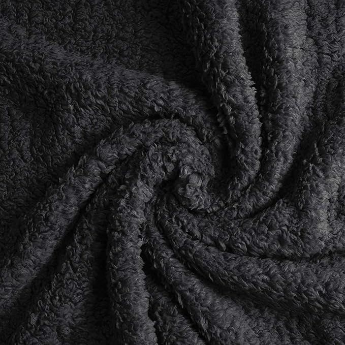 Pet Blankets for Couch Sofa Bed Dog Blankets Reversible Cat Blanket Soft Furniture Protector Cover for Small Medium Large Dogs Cats, Black, 39 x 47 inches