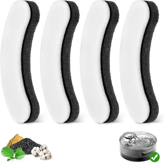 4 Pack Replacement Filters for DF10 & DF30 Automatic Pet Water Dispenser, Triple Filtration Dog Water Filter Replacement, Carbon Cat Water Fountain Filters