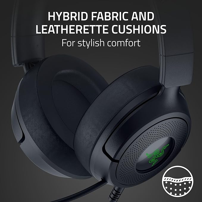 Razer Kraken Kitty V3 X Wired Gaming Headset, Kitty Ears, Black | HyperClear Cardioid Mic, 40 mm Drivers, 7.1 Surround Sound, Comfy Ear Cushions, Cross-Platform via 3.5mm PC, PS5, Xbox