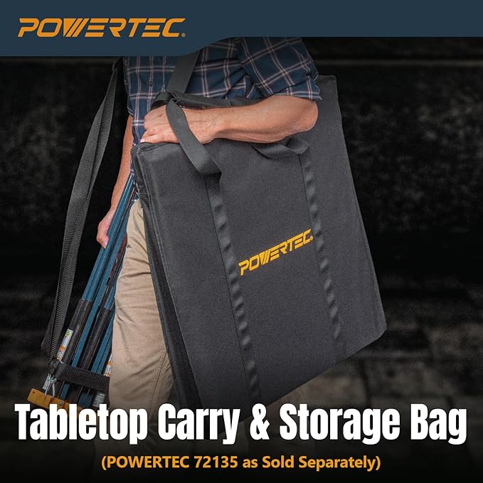 POWERTEC Arachni-Flex 24" x 48" Waterproof PVC Foldable Workbench Tabletop – Portable Work Surface for Wet and Dry Applications with Quick-Insert Locks (72188)