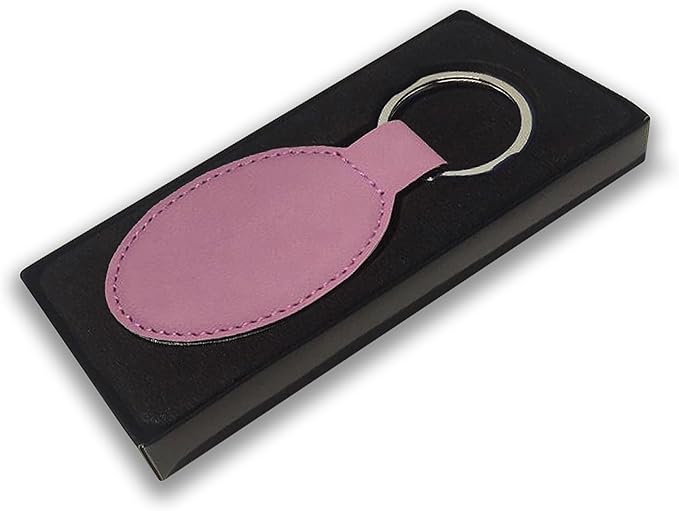 LaserGram Oval Keychain, Golf Ball, Personalized Engraving Included (Pink)