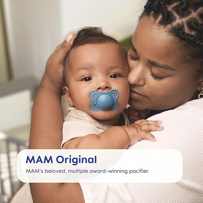 MAM Variety Pack Baby Pacifier, Includes 3 Types of Pacifiers, Nipple Shape Helps Promote Healthy Oral Development, 3 Pack, 0-6 Months, Boy