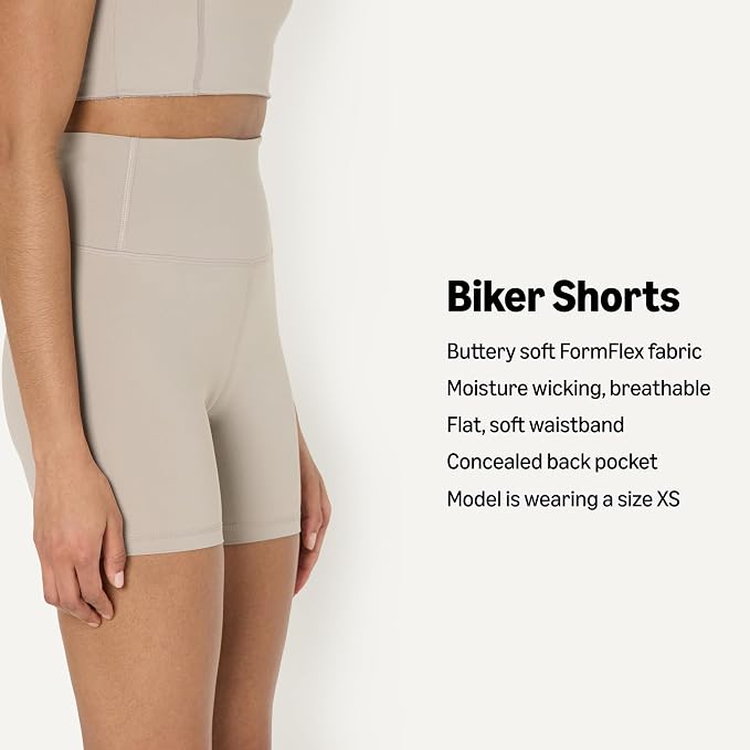 Amazon Essentials Women's Active FormFlex Buttery Soft High Waist Biker Shorts