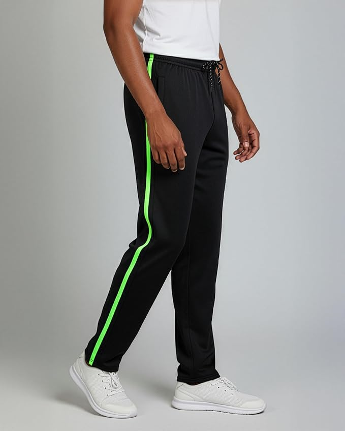 3 Pack Men's Mesh Open Bottom Sweatpants Active Athletic Workout Gym Pocket | Available in Big & Tall, Uncuffed, Elastic Waistband, Drawstring, Straight Leg, Running, Jogging, Exercise, Training, Sports