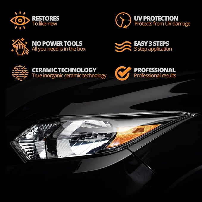 CERAKOTE�� Ceramic Headlight Restoration Professional Detailer Pack (20 Ceramic Wipes) - Brings Headlights Back to Like New Condition - Step 3 Only (Pack of 2)