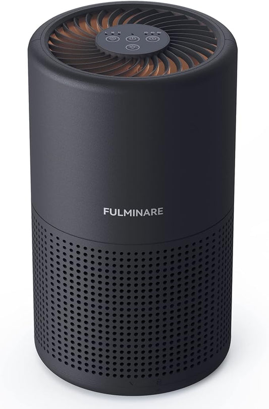 Air Purifiers for Bedroom, FULMINARE H13 True HEPA Air Filter, Quiet Air Cleaner With Night Light, Portable Small Air Purifier for Home, Office, Living Room Black