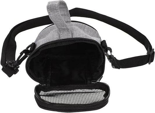 Beaupretty Oxford Cloth Hamster Carrier Bag Portable Breathable Guinea Pig and Bird Travel Carrier Small Grey for Outdoor Use