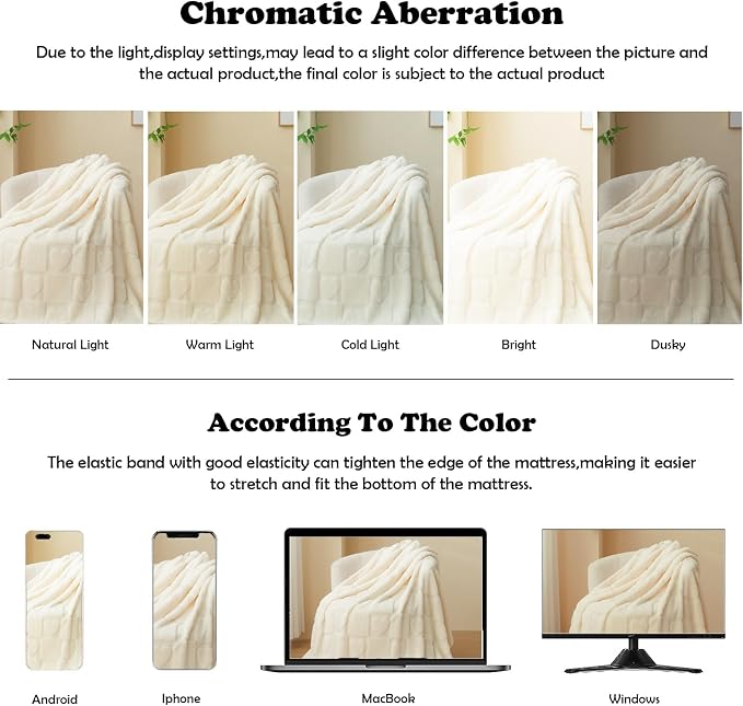 NEWCOSPLAY 3D Heart Checkered Flannel Queen Blanket, Ivory Love, 90"x90" | Super Soft Cute Lightweight Decorative Premium Silky Fleece Blanket for Couch Sofa Bed, Gift for Women Men, All Season Use