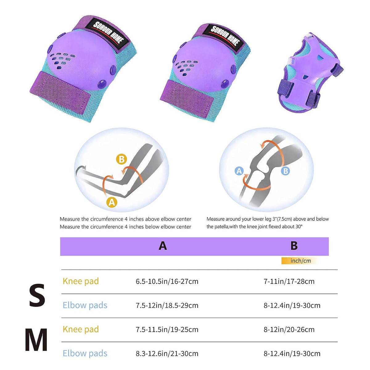 Skiennix Kids Protective Gear Set - Knee Pads, Elbow Pads & Wrist Guards | For Ages 3-15, Ideal for Roller Skating & Cycling