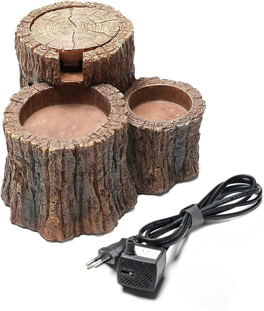 550ML Reptile Water Fountain with Food Dish – Terrarium Drinking Fountain for Bearded Dragon, Gecko, Chameleon, Lizard, Tree Frog & Turtle – Keeps Water Clear, Easy-to-Use Water Dispenser