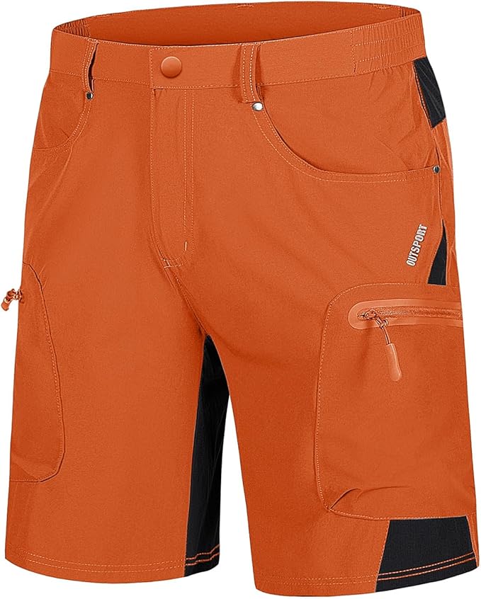 TACVASEN Men's Hiking Cargo Shorts 10" with Zipper Pockets Quick Dry Casual Stretch Golf Work Short Outdoor Summer