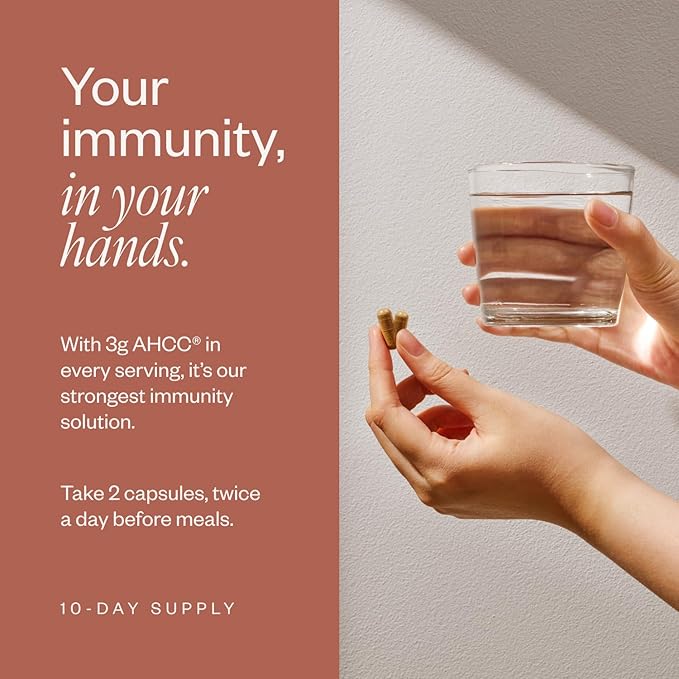 SHII AHCC Clinical Strength,10 Days Supply – Vegan, Gluten-Free Immune Support Supplement with Extra AHCC Boost, Made from Functional Shiitake Mushrooms for Immune Balance Support and Overall Wellness