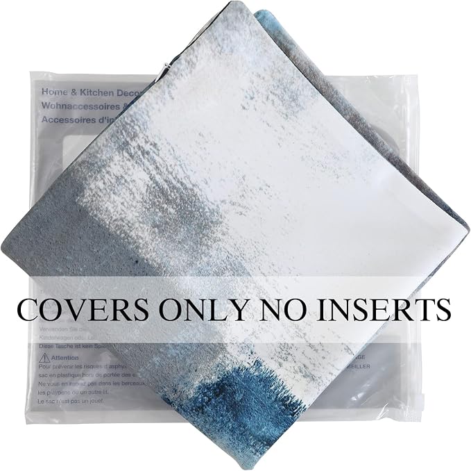 Throw Pillow Covers for Couch, 20x20 Inch, 2 Pack, Grey Blue | Decorative Throw Pillow Covers Cushion Covers for Couch Bedroom Sofa Living Room