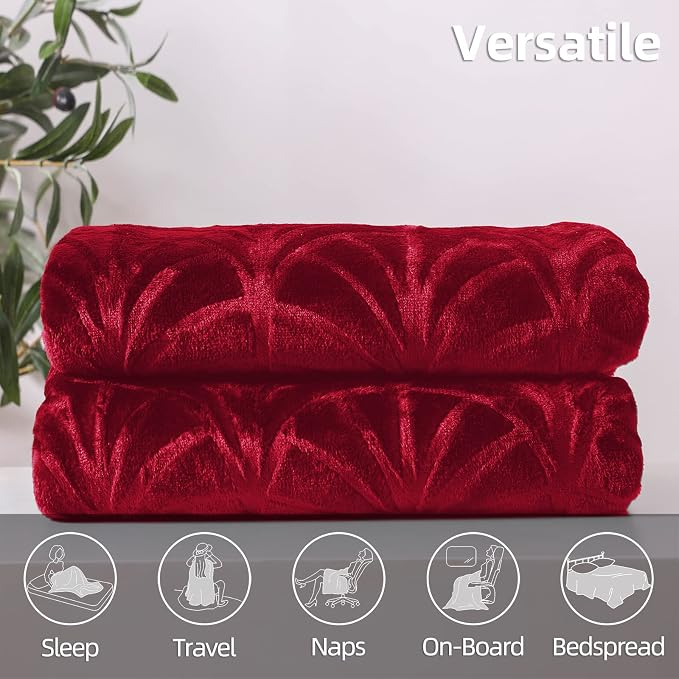 Whale Flotilla Soft Flannel Fleece Twin Size Blanket for Bed, Red | Cozy Lightweight Breathable Coverlet, Plush Fluffy Bedspread, Vintage Pattern Decorative Blanket for Dorm, All Season 60"x80"